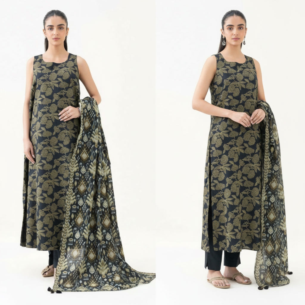 Sapphire 3 Piece Printed Lawn Suit – Soft Summer Collection