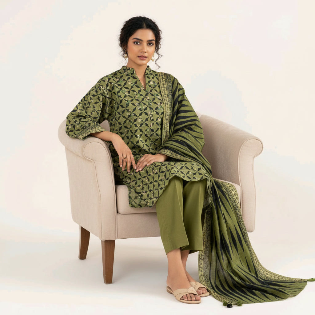 SAPPHIRE 3 PIECE PRINTED LAWN SUIT