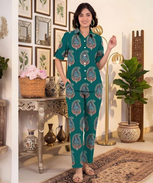 Bareeze Green Printed 2-Piece Suit