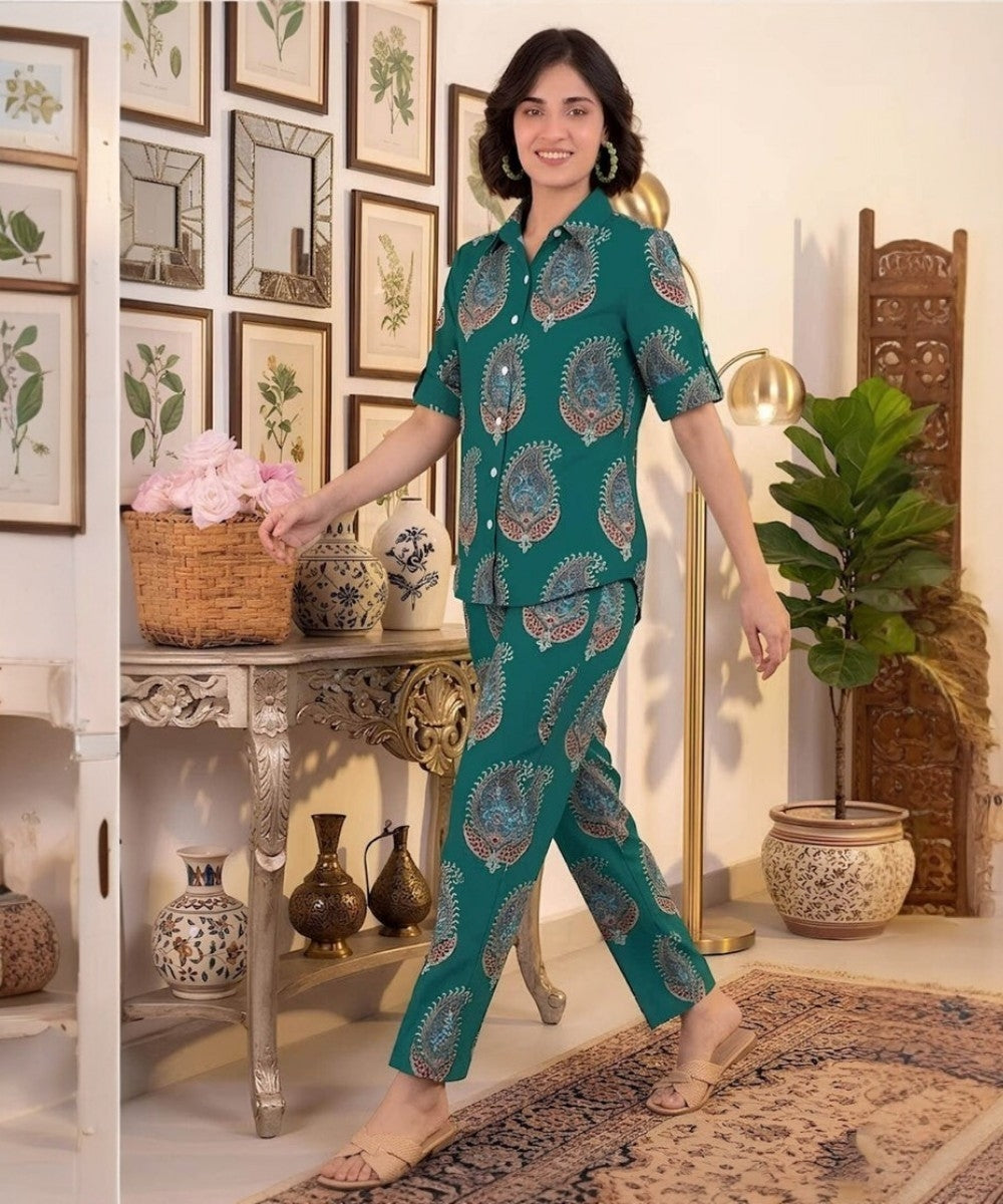 Bareeze Green Printed 2-Piece Suit