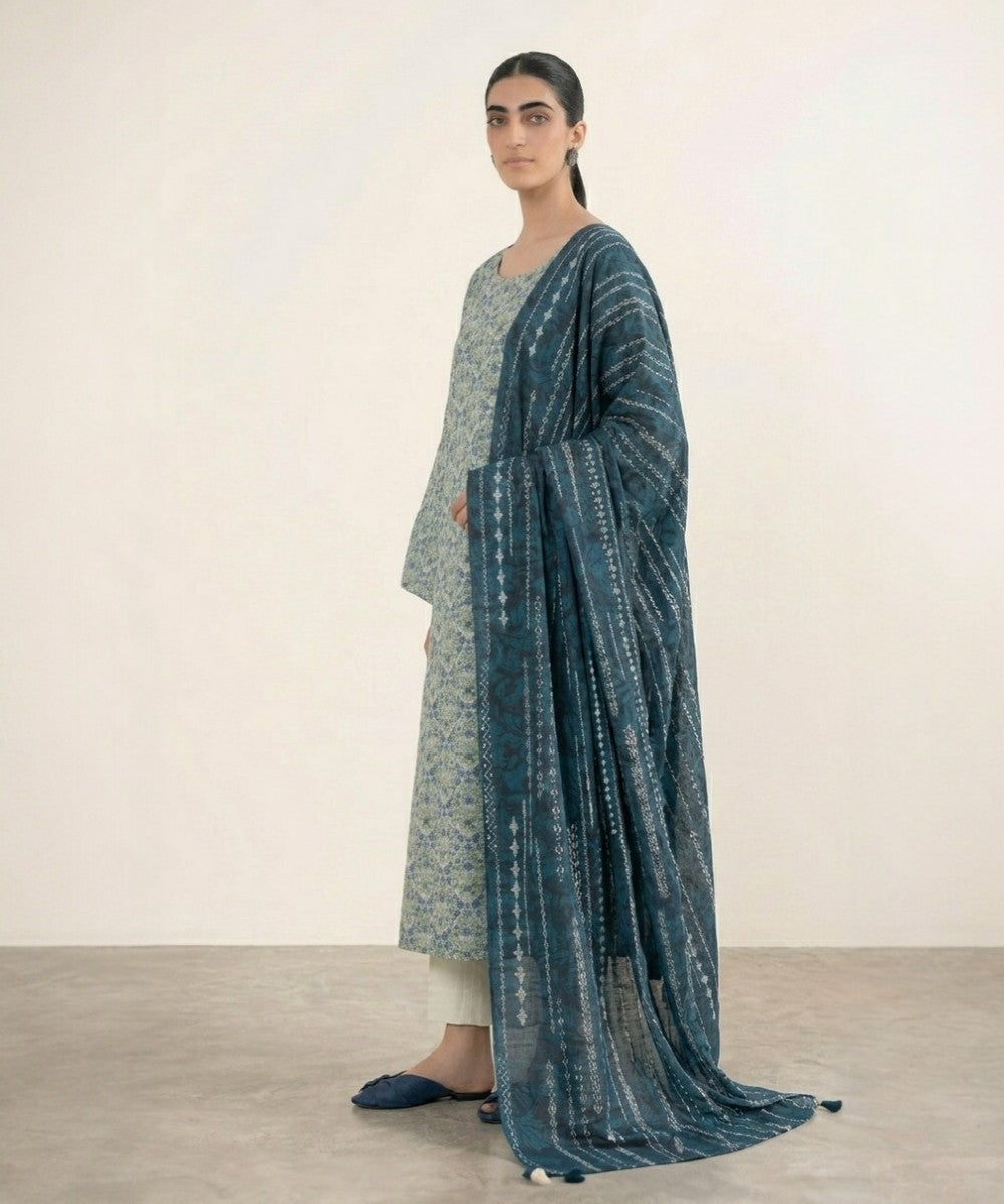 SAPPHIRE 3 PIECE PRINTED LAWN SUIT
