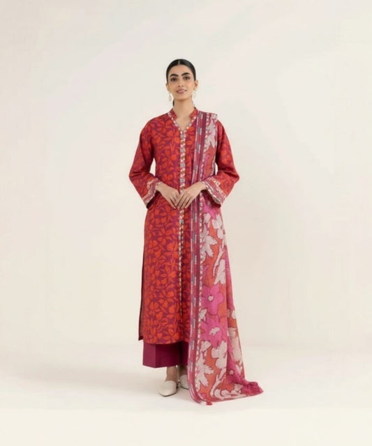 Sapphire 3 Piece Printed Lawn Suit – Soft Summer Collection