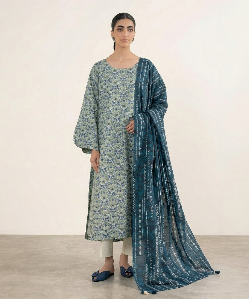 SAPPHIRE 3 PIECE PRINTED LAWN SUIT