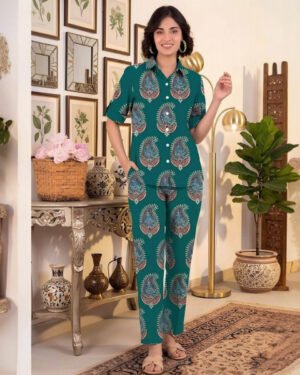 Bareeze Green Printed 2-Piece Suit