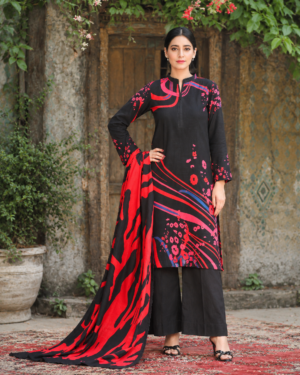 Zara Ali 3 Piece Unstitched Khaddar Suit – Winter Collection