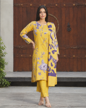 Zara Ali 3 Piece Unstitched Khaddar Suit – Winter Collection
