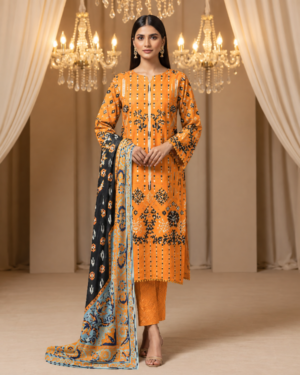 MOTIFZ 3 Piece Unstitched Khaddar Suit – Winter Collection