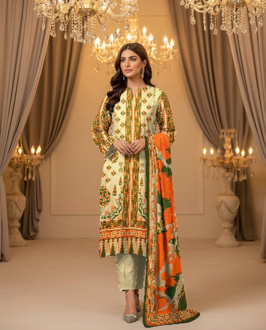 MOTIFZ 3 Piece Unstitched Khaddar Suit – Winter Collection
