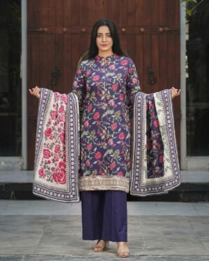 Zara Ali 3 Piece Unstitched Khaddar Suit – Winter Collection