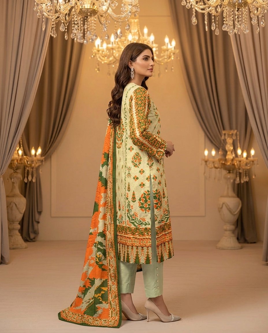 MOTIFZ 3 Piece Unstitched Khaddar Suit – Winter Collection - Image 2