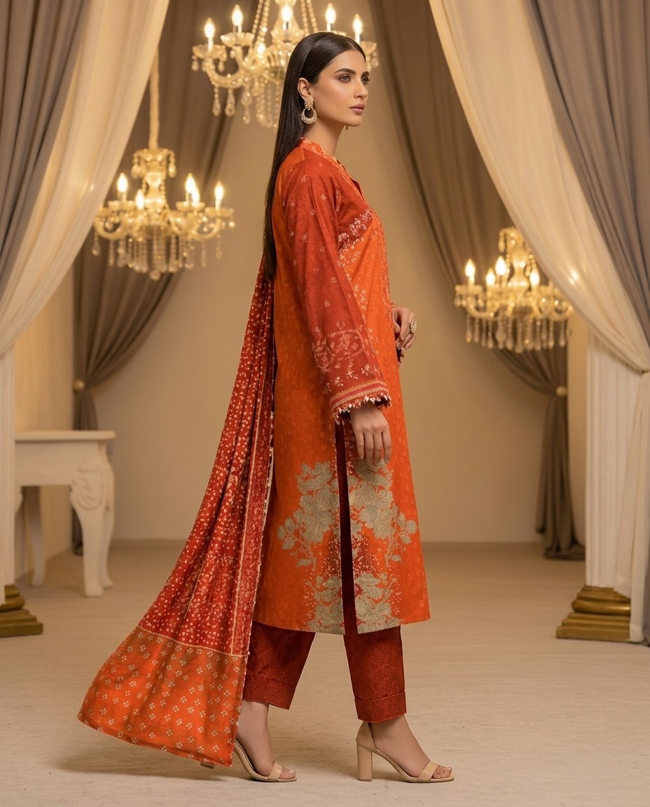 MOTIFZ 3 Piece Unstitched Khaddar Suit – Winter Collection - Image 2