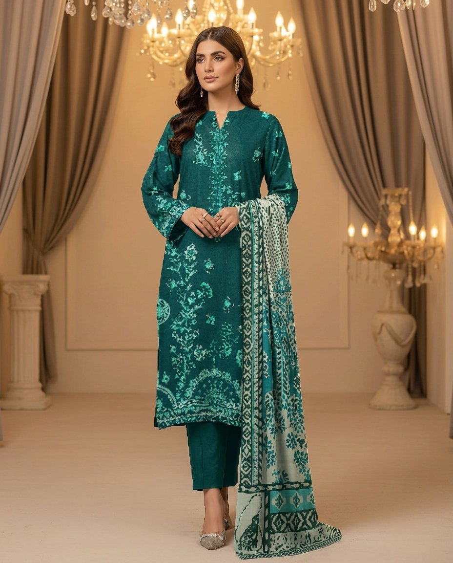 MOTIFZ 3 Piece Unstitched Khaddar Suit – Winter Collection