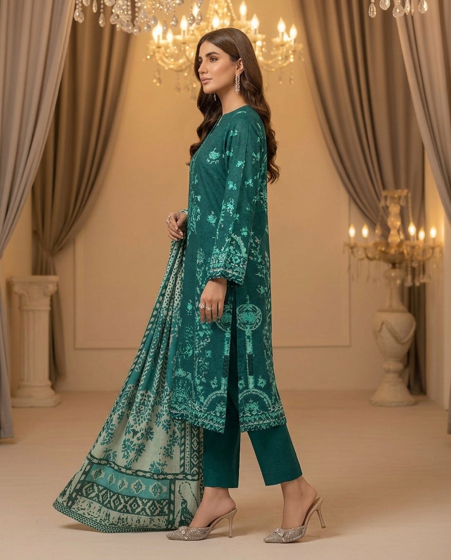 MOTIFZ 3 Piece Unstitched Khaddar Suit – Winter Collection - Image 2
