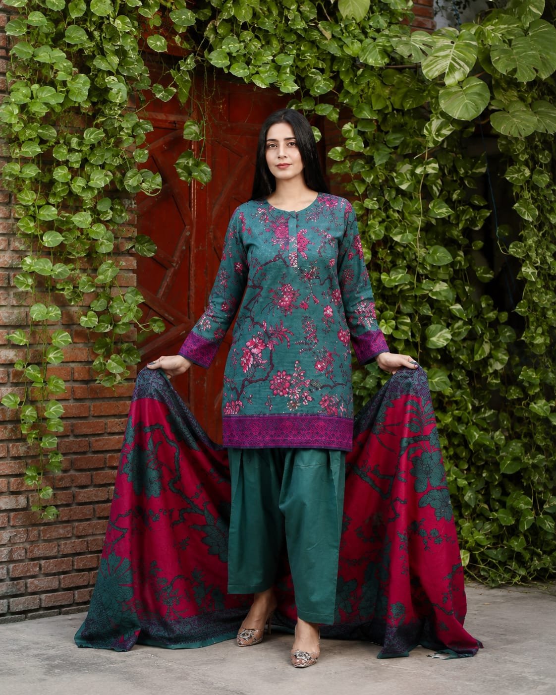 Zara Ali 3 Piece Unstitched Khaddar Suit – Winter Collection