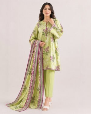 Saya Light Green 3 Piece Printed Lawn Suit