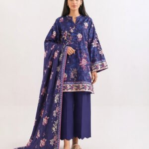 Saya Blue 3 Piece Printed Lawn Suit