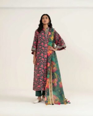 Sapphire 3 Piece Printed Lawn Suit – Soft Summer Collection