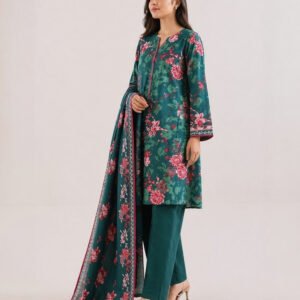 Saya Green 3 Piece Printed Lawn Suit