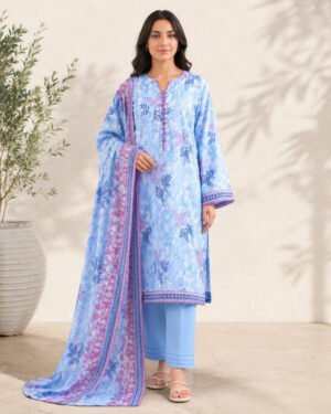 Saya Sky Blue 3 Piece Printed Lawn Suit